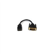 Startech.com adaptador de 20cm hdmi hembra a dvi macho - cable conversor de ví­deo - negro