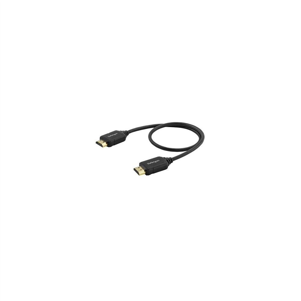 Startech.com cable de 0,5m hdmi de alta velocidad premium con ethernet - 4k 60hz - cable para blu-ray ultrahd 4k 2.0 - negro
