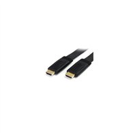 Startech.com cable hdmi de alta velocidad con ethernet plano - macho a macho - ultra hd 4k x 2k - 5m negro