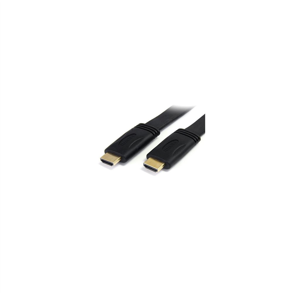 Startech.com cable hdmi de alta velocidad con ethernet plano - macho a macho - ultra hd 4k x 2k - 5m negro
