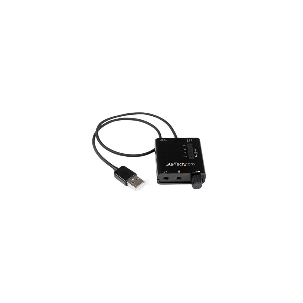 Startechcom icusbaudio2d tarjeta de sonido estéreo usb externa adaptador conversor salida spdif negro