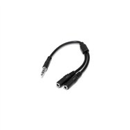 startech.com adaptador divisor de auriculares mini-jack 3,5mm 3 pines macho a 2x mini-jack 3 pines hembra - negro