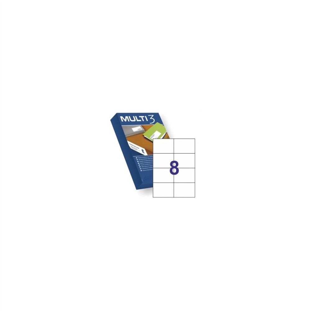 Etiquetas adhesivas apli multi3 105x74mm cantos rectos 500 hojas 8 etiquetas por hoja 10530