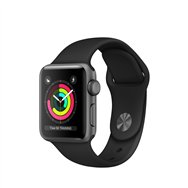 Apple watch 3 gps 38mm space grey aluminium case with black sport band mqkv2ql/a