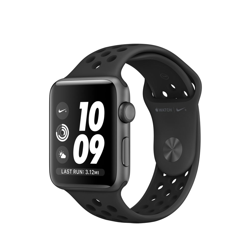 Apple watch 3 nike+ gps 42mm space grey aluminium case with anthracite/black nike sport band mql42ql/a