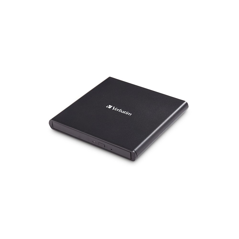 Verbatim slimline grabadora externa cd/dvd cd 24x dvd 8x compatible con mdisc usb 2.0 incluye software grabacion negro 98938