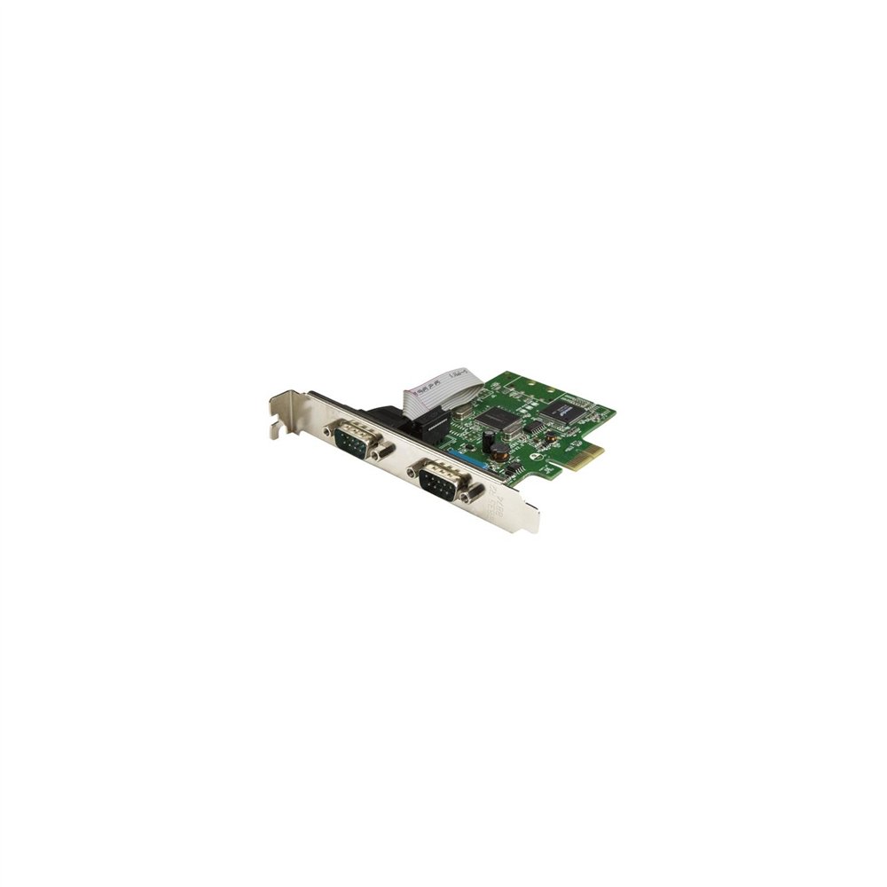startech.com tarjeta serie pci express de 2 puertos db9 rs232 con uart 16c1050 - adaptador interno serie pci-e