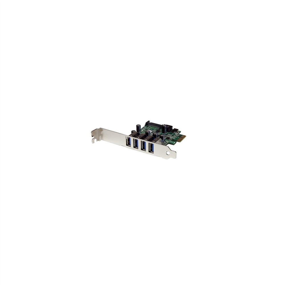 Startech.com tarjeta adaptador pci express pci-e usb 3.1 con uasp de 4 puertos - alimentación sata