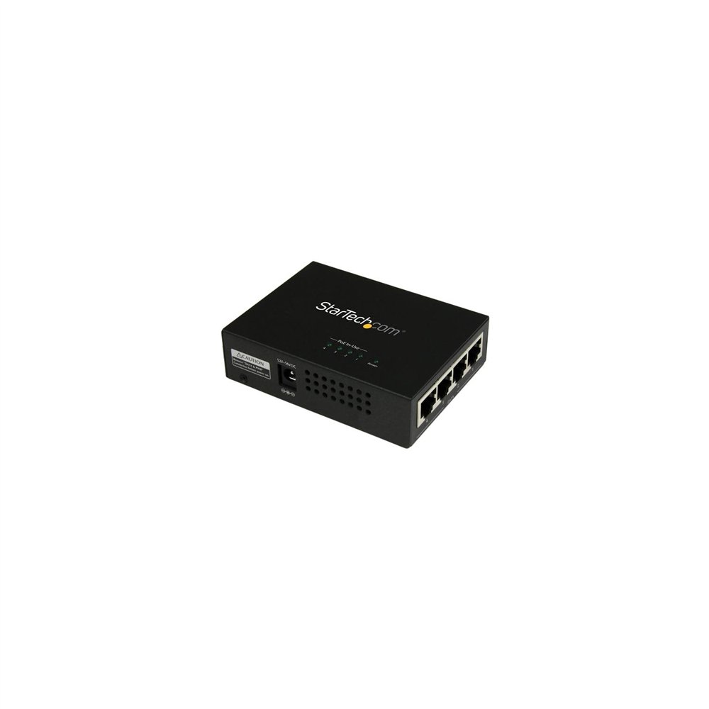 Startech.com inyector de alimentaciã³n poe power over ethernet midspan 4 puertos gigabit rj45 de pared - 802.3 at af
