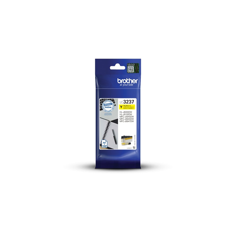 Cartucho de tinta brother amarillo 1500 paginas compatible segun especificaciones lc3237y