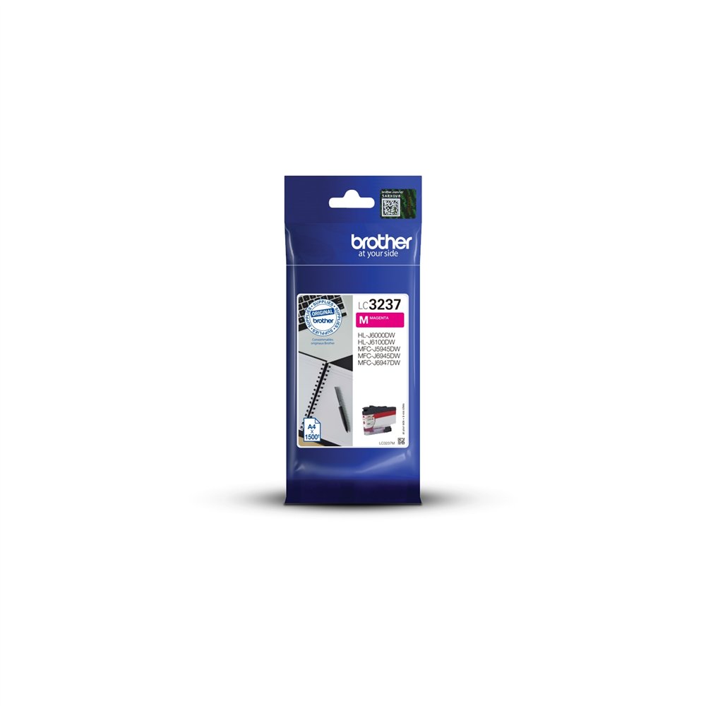 cartucho de tinta magenta brother 1500 paginas compatible segun especificaciones lc3237m