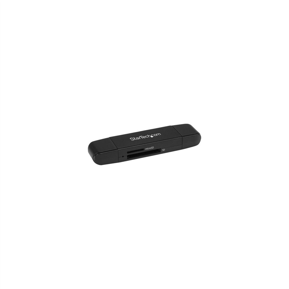 startech.com lector grabador usb 3.0 usb-c tipo c y usb-a de tarjetas de memoria flash sd micro sd alimentado por usb - negro