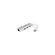 StarTech.com Hub Concentrador de 3 Puertos USB 3.0 con Adaptador de Red Ethernet Gigabit Plata Blanco