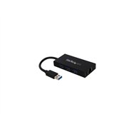 startech.com hub usb 3.0 de aluminio con cable - concentrador de 3 puertos usb con adaptador de red ethernet gigabit