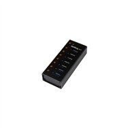 Startech.com concentrador usb 3.1 de 7 puertos con caja de metal - hub de sobremesa o montaje en pared negro