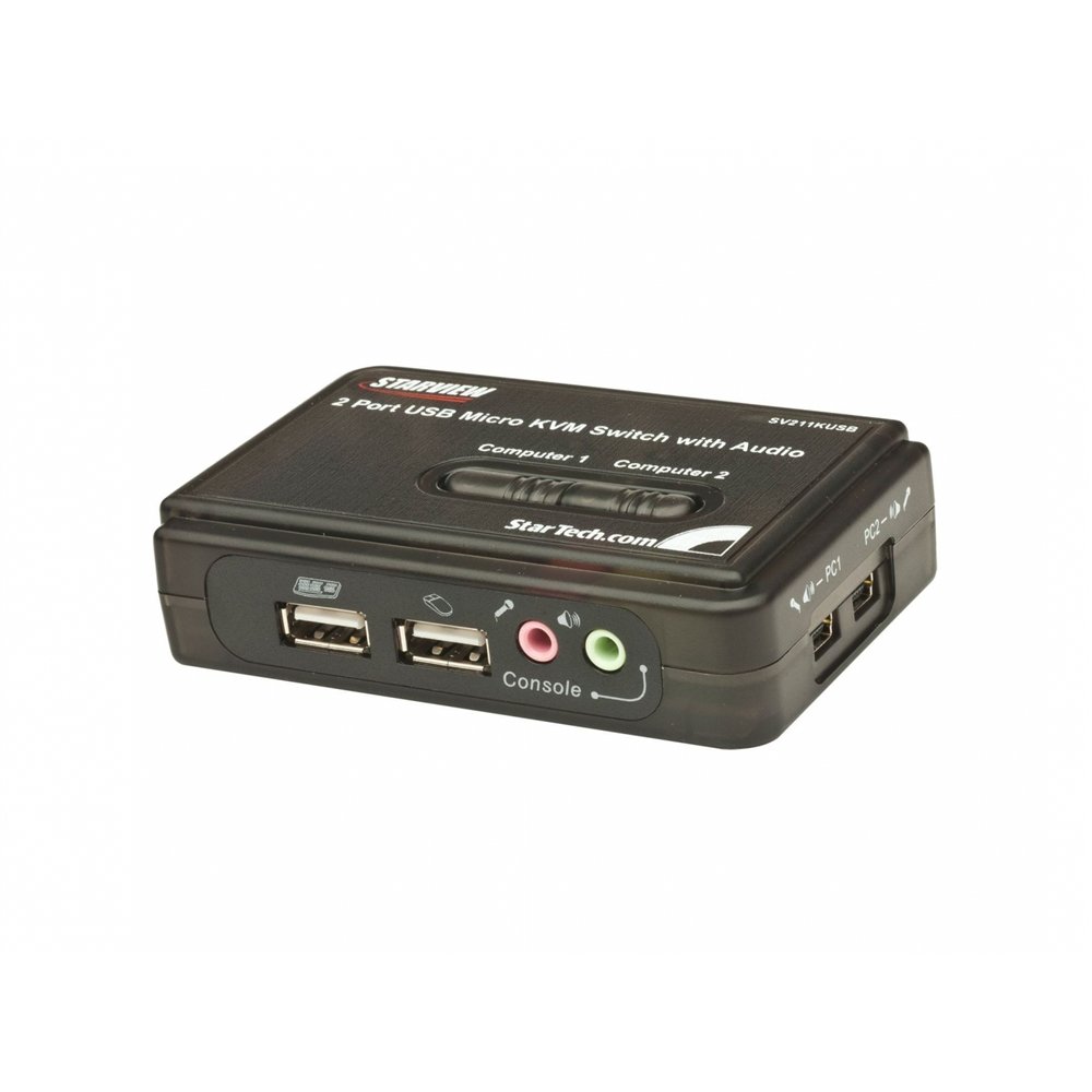 Startech.com juego de conmutador kvm de 2 puertos con todo incluido - usb - audio y ví­deo vga