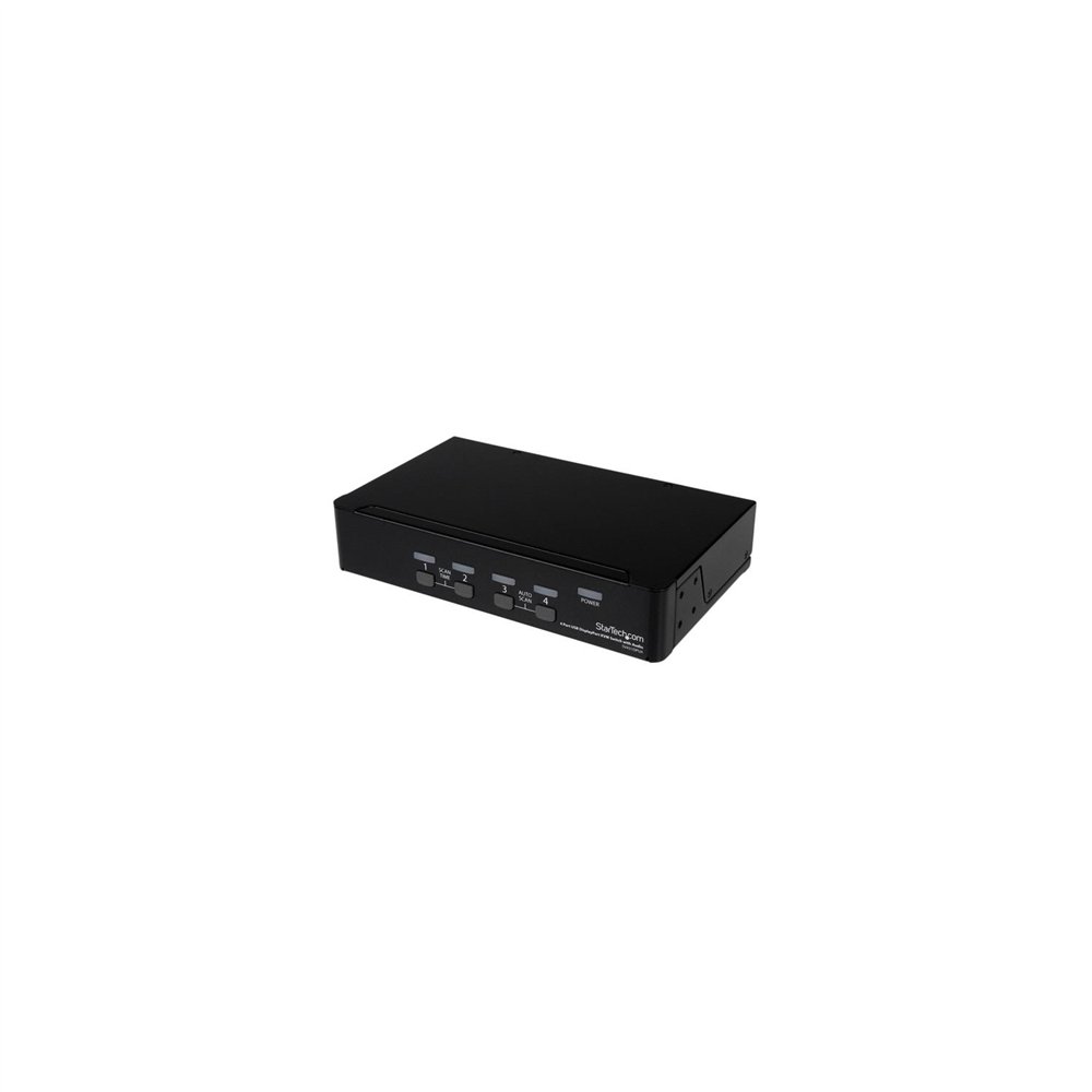 Startech.com conmutador switch kvm 4 puertos vãâ­deo displayport dp hub concentrador usb 2.0 audio - 2560x1600 negro