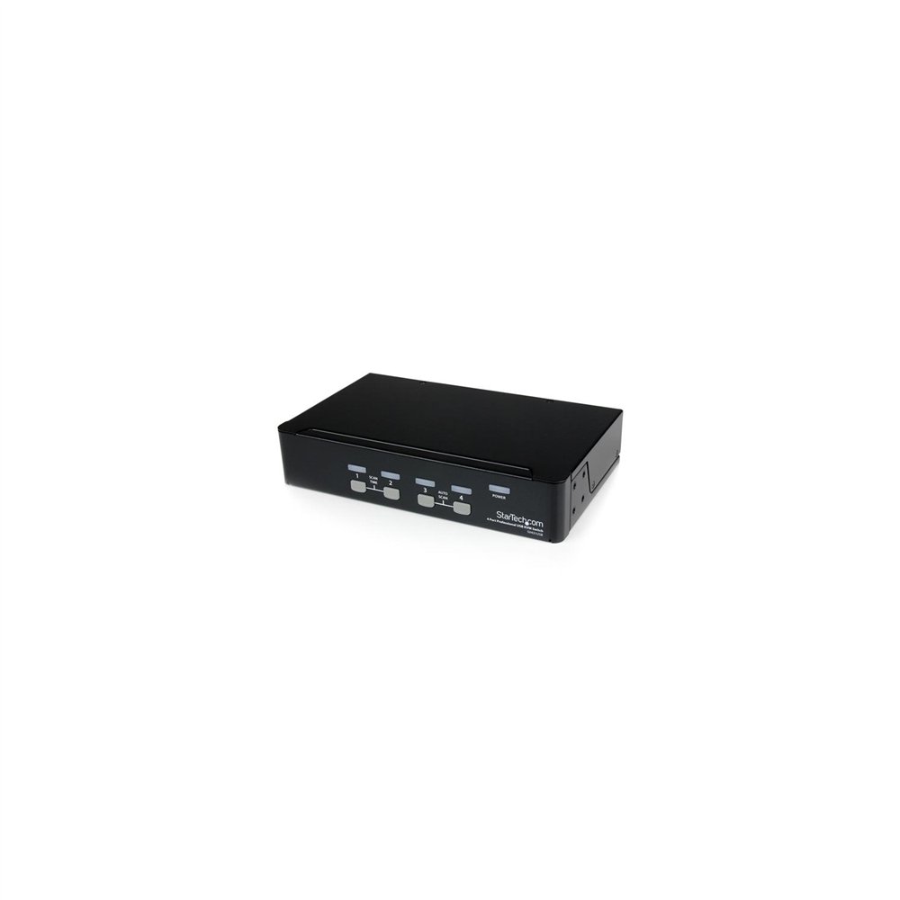 startech.com conmutador switch profesional kvm 4 puertos ví­deo vga - usb - hasta 1920x1440 negro