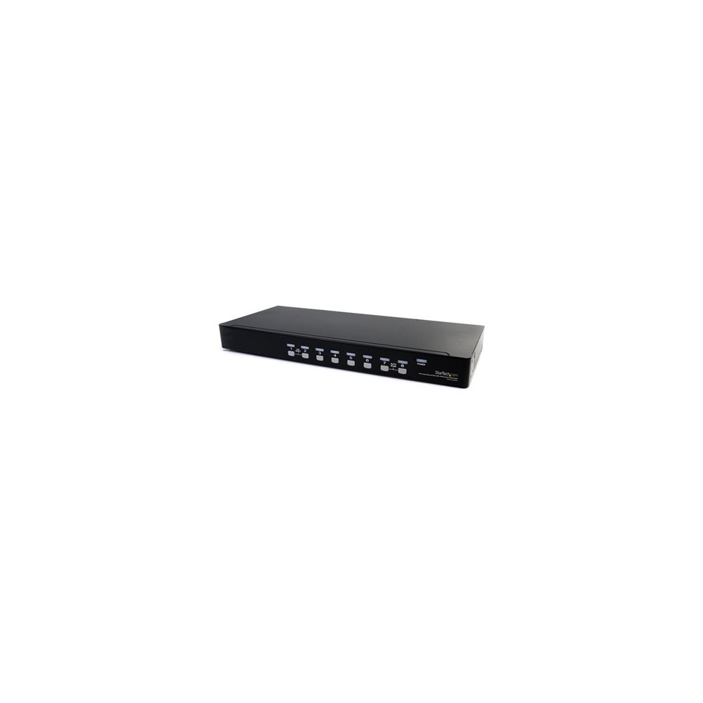 Startech.com conmutador switch kvm 8 puertos de ví­deo vga hd15 usb 2.0 usb a y audio - 1u rack estante
