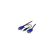 startech.com cable kvm de 3m ultra delgado todo en uno vga usb hd15 - 10ft pies 2 en 1- negro