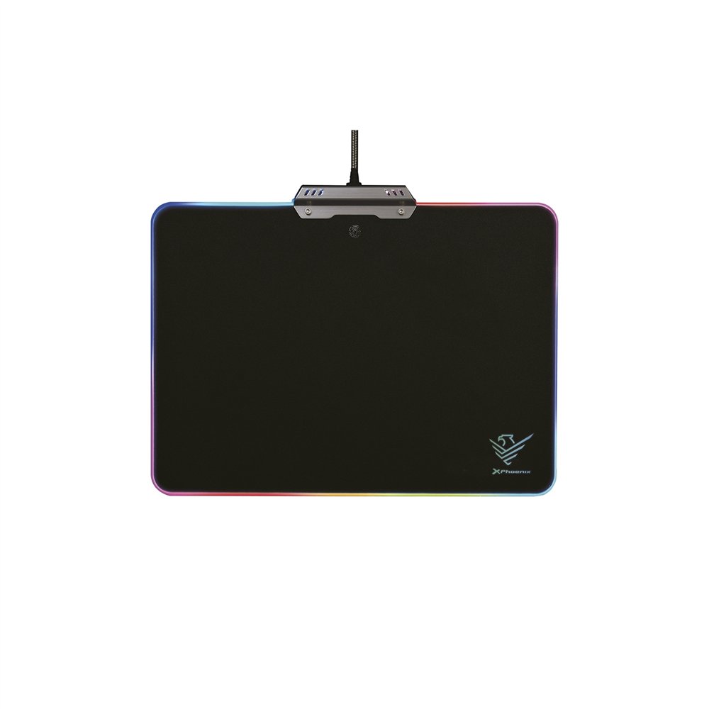 alfombrilla phoenix gaming 10 modos de iluminacion usb negro phfactor-xpad