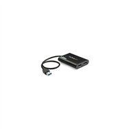 startech.com adaptador gráfico externo usb 3.0 a displayport doble - 4k 60 hz - negro