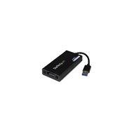 startech.com adaptador gráfico externo multi monitor usb 3.0 a displayport ultra hd 4k certificado displaylink - negro