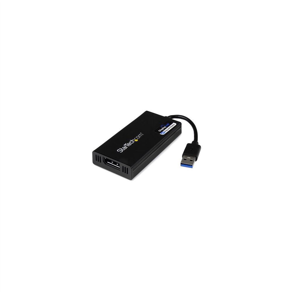 Startech.com adaptador gráfico externo multi monitor usb 3.0 a displayport ultra hd 4k certificado displaylink - negro