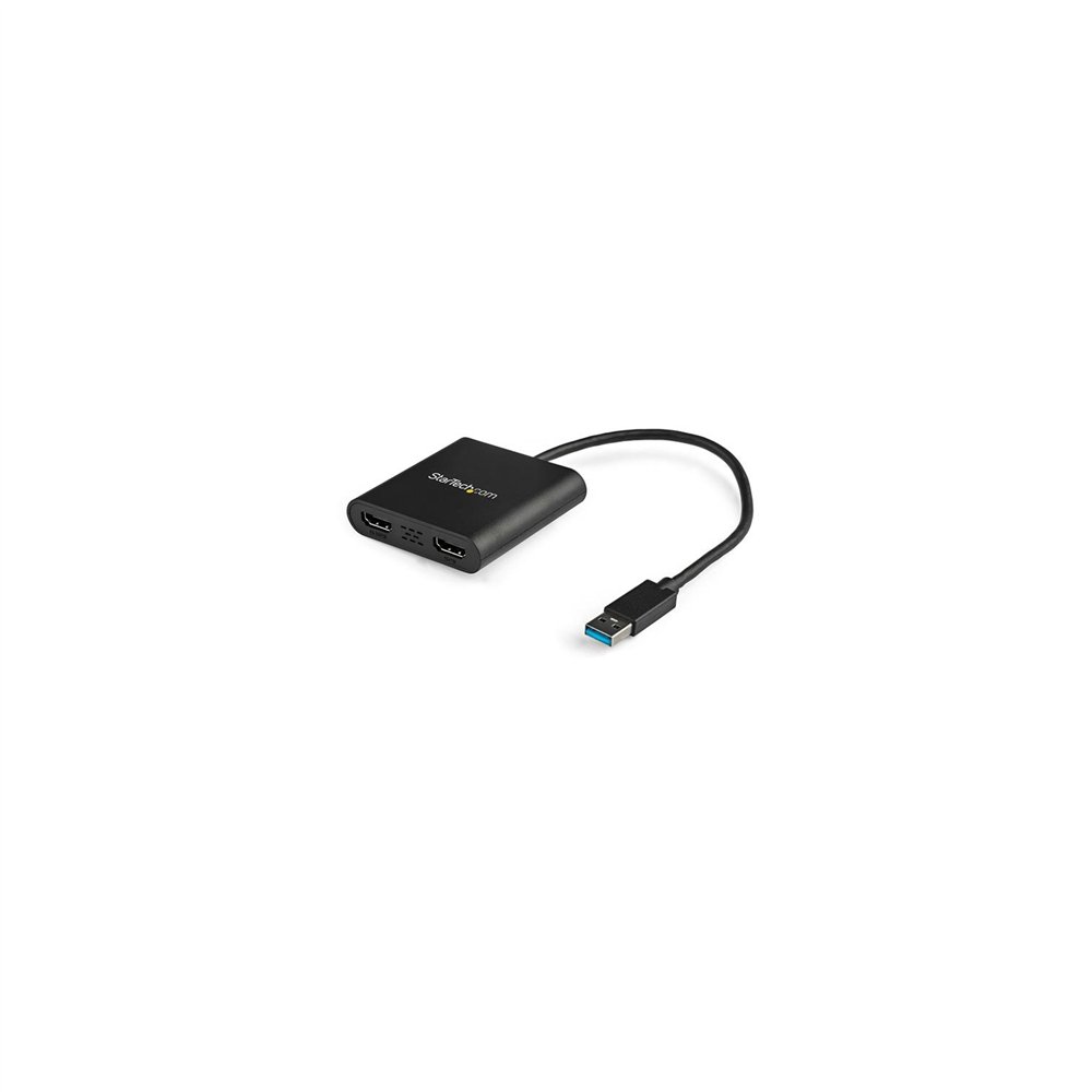Startech.com adaptador gráfico externo usb 3.0 a 2 puertos hdmi 4k - adaptador de ví­deo externo 4k para 2 monitores negro