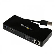 Startech.com replicador de puertos usb 3.1 de viajes con hdmi o vga - docking station para portatil - negro - usb3smdockhv