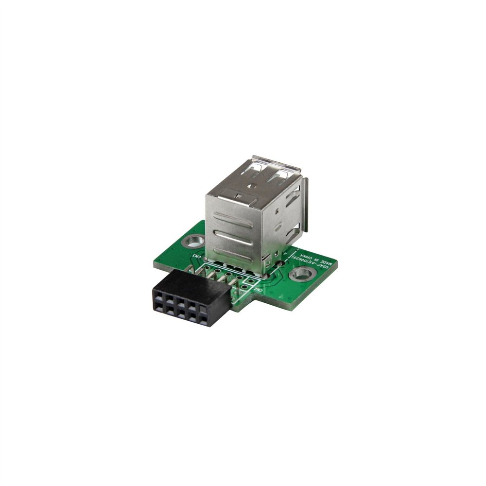 Startech.com adaptador header usb de 2 puertos para placa base - negro verde acero inoxidable