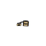 StarTech.com Cable de 30cm Duplicador Divisor de VÍdeo VGA de 2 puertos Salidas Compacto - Bifurcador - negro