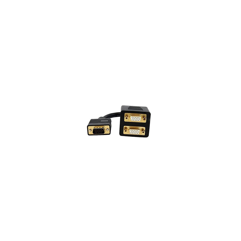 StarTech.com Cable de 30cm Duplicador Divisor de VÍdeo VGA de 2 puertos Salidas Compacto - Bifurcador - negro