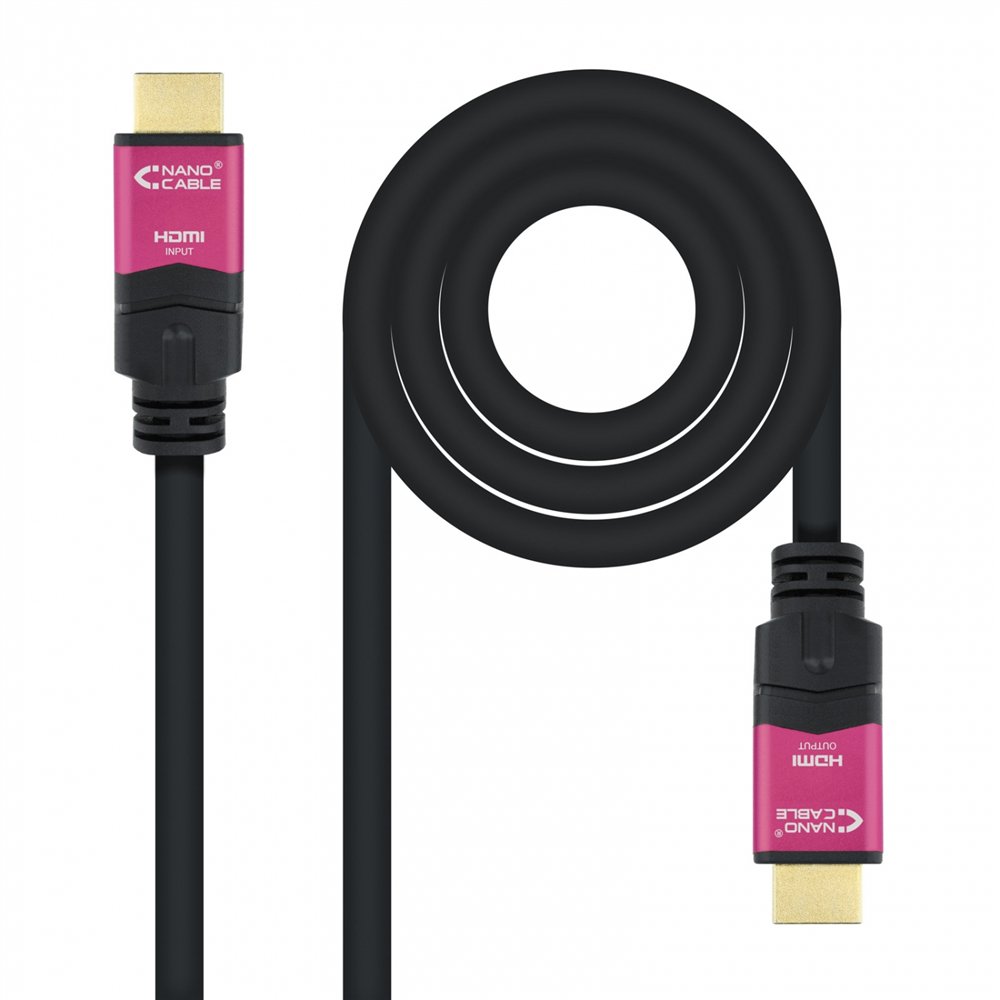 cable nanocable hdmi macho a macho alta velocidad v2.0 repetidor para amplificar señal negro rosa 10.15.3715