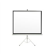 pantalla manual tripode videoproyector phoenix 80p 1.45mx1.45m posicion ajustable carcasa blanca tela super resistente phpantall