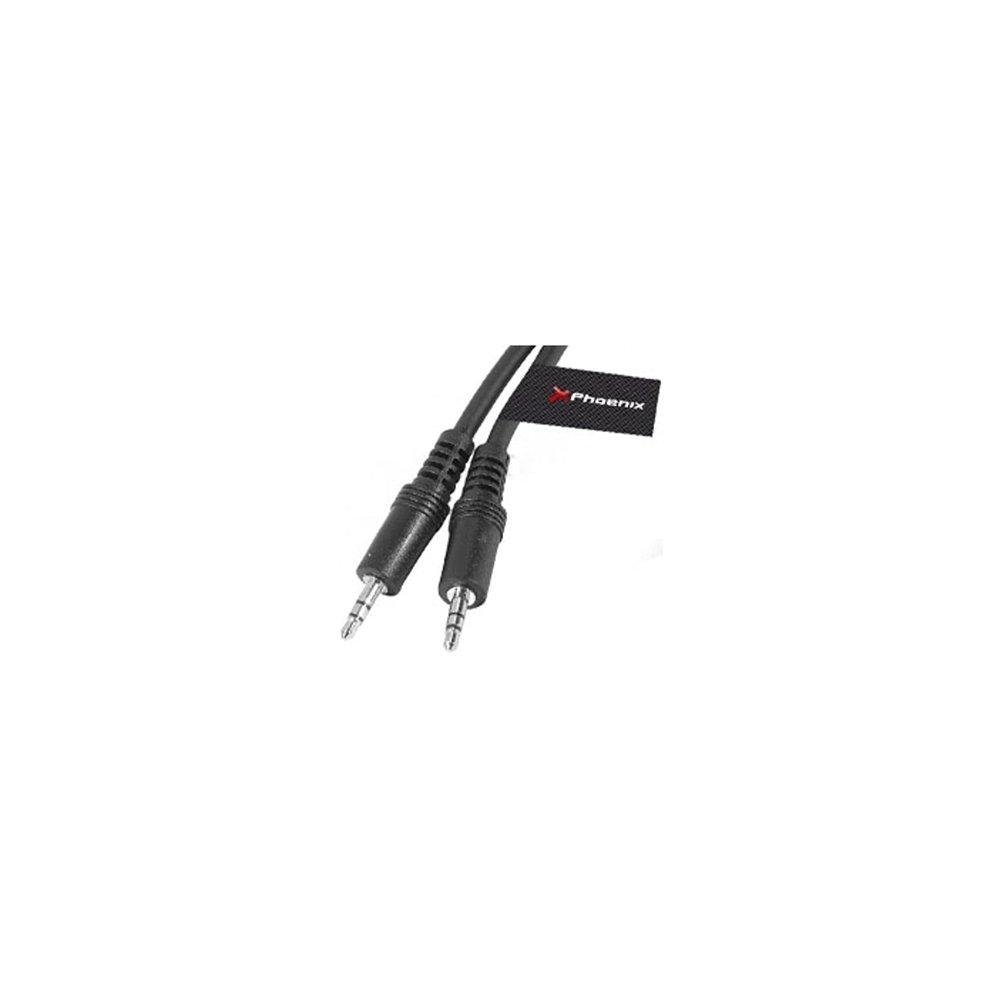 Cable audio phoenix jack 3.5 macho a macho 3 metros negro phaudiojack3