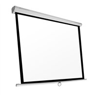 Pantalla manual videoproyector phoenix pared y techo 80p 1.4m x 1.4m posicion ajustable carcasa blanca tela super resistente php