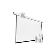 pantalla electrica videoproyector phoenix pared y techo 135p 300x300cm posicion ajustable carcasa blanca tela super resistente p