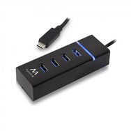 Hub ewent usb 3.1 tipo-c 5000 mbit/s 4 puertos negro ew1137