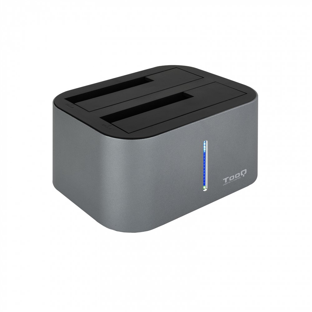 Docking station tooq usb 3.1 gen 1 type-b doble bahia aluminio tqds-805g