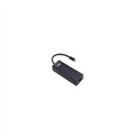 Hub ewent 3 puertos usb 3.1 ttpo -c 5000 mbit/s con 1 puerto de red gigabit negro ew1141