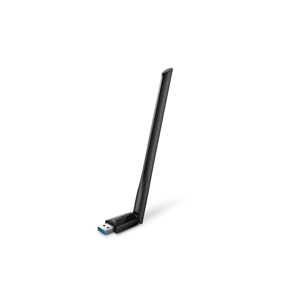 Adaptador de red tp-link usb wifi doble banda 2.4ghz 5ghz 2 antenas externas negro archer t3u plus