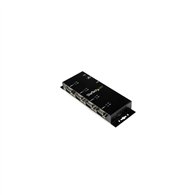 startech.com concentrador adaptador usb a serie rs232 db9 4 puertos â?? riel din industrial y montaje en pared
