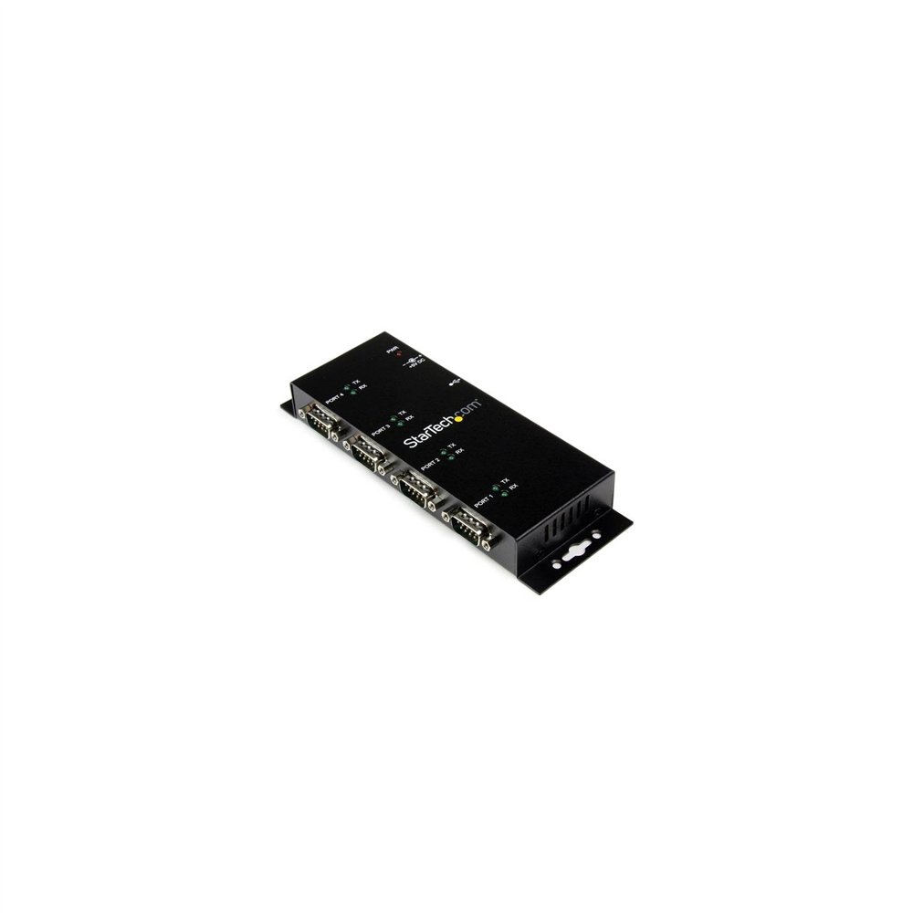 startech.com concentrador adaptador usb a serie rs232 db9 4 puertos â?? riel din industrial y montaje en pared