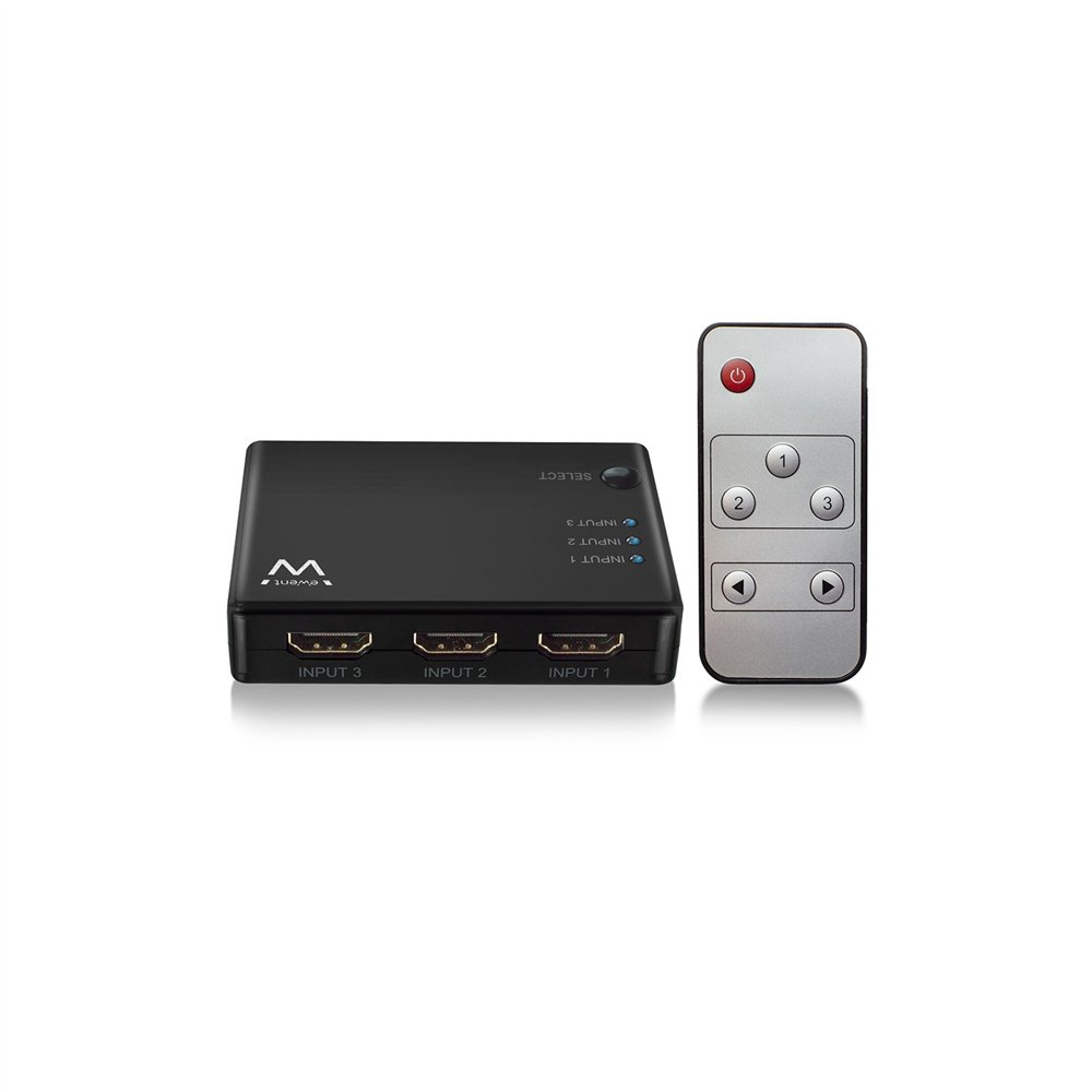 Ewent ew3730 interruptor de video hdmi negro