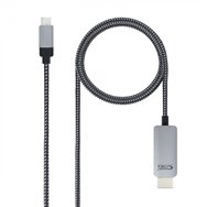 Cable conversor nanocable usb tipo-c macho a hdmi macho 3m aluminio negro 10.15.5103