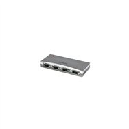 Startech.com hub concentrador usb a 4 puertos serie rs232 - ladrón serie db9 - adaptador usb a serie plata