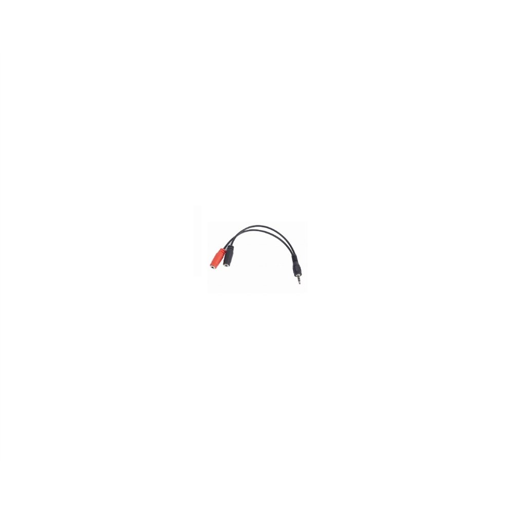 Gembird cca-417 cable de audio 3.5mm macho a 2 x 3.5mm hembra 0.2m negro