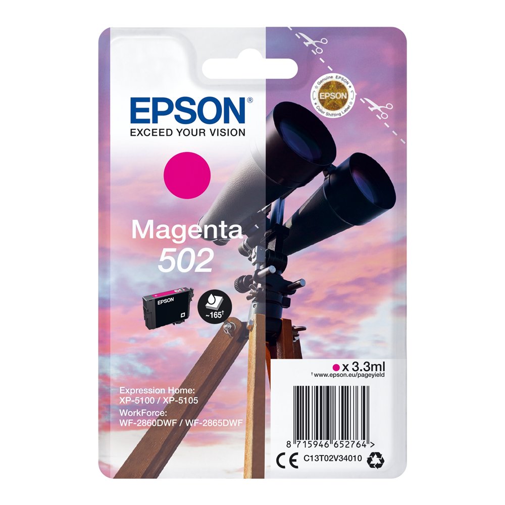 Cartucho epson singlepack magenta 502 ink c13t02v34020