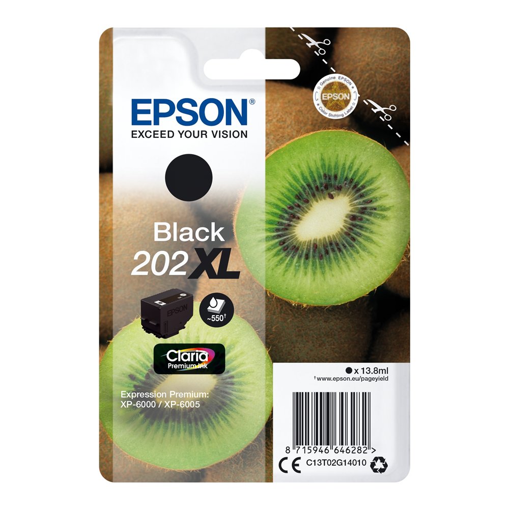 Cartucho epson kiwi singlepack black 202xl claria premium ink c13t02g14010
